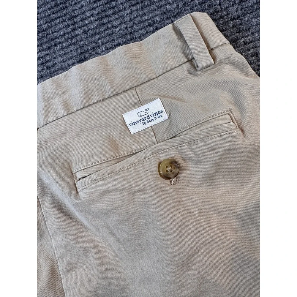 Vineyard Vines Mens 32‎ Khaki Tan Chino Shorts Flat Front 9 Inch Inseam Preppy